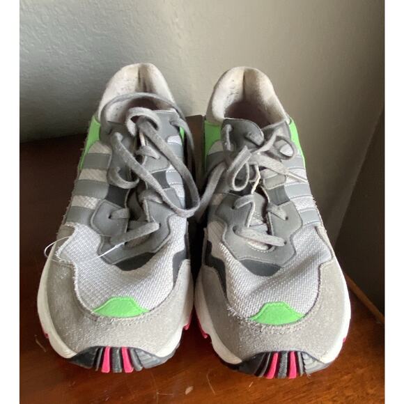 Adidas Yung-96 Chasm DB2802 Grey Neon Green Pink Men 7 Running Shoes Retro 90s - Picture 12 of 14
